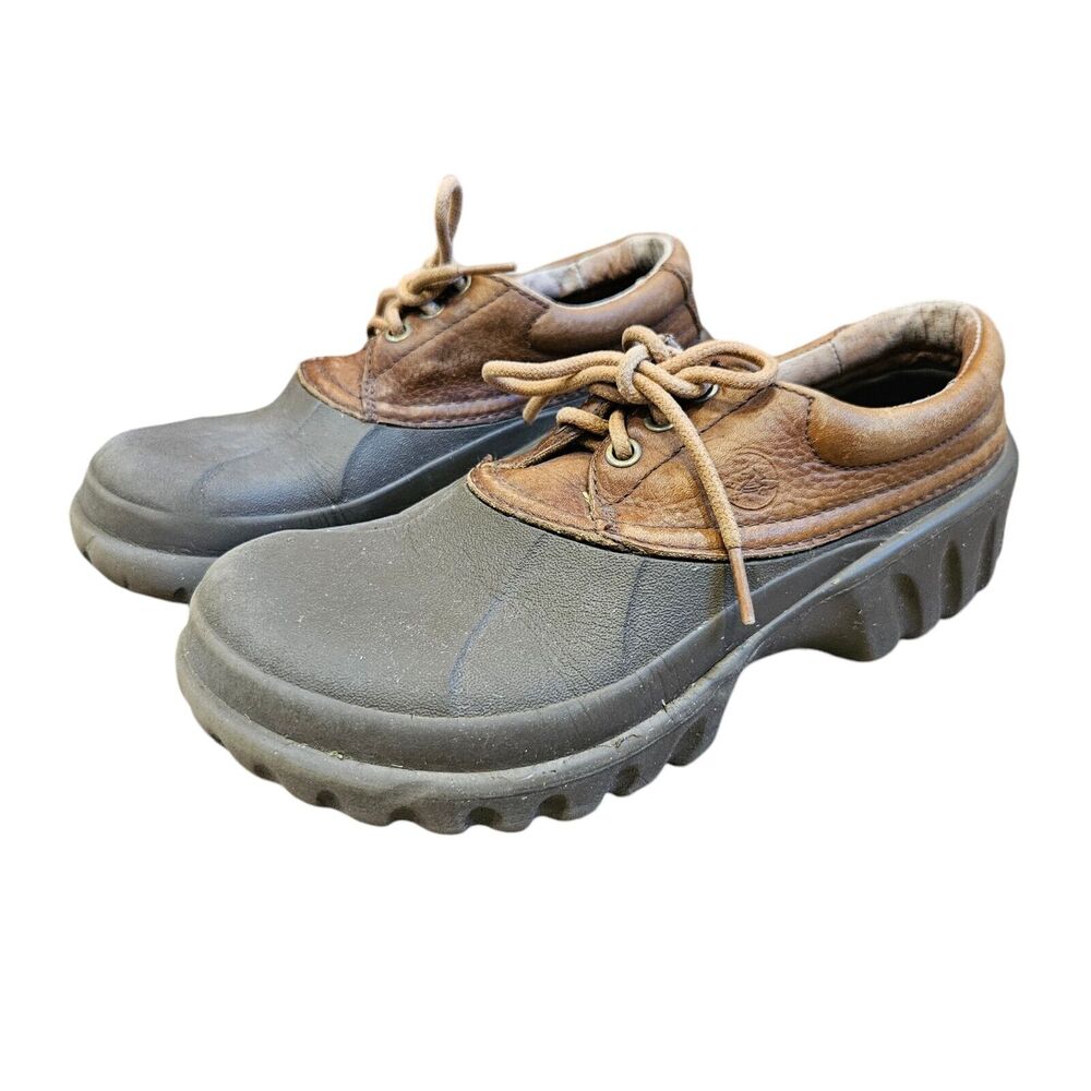CROCS Axel All Terrain Islander Duck Shoes M6/W8 Brown Leather Rubber Outdoors